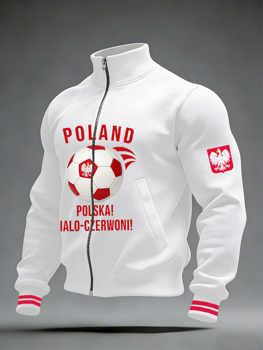 Męska kurtka stojąca z polskim nadrukiem