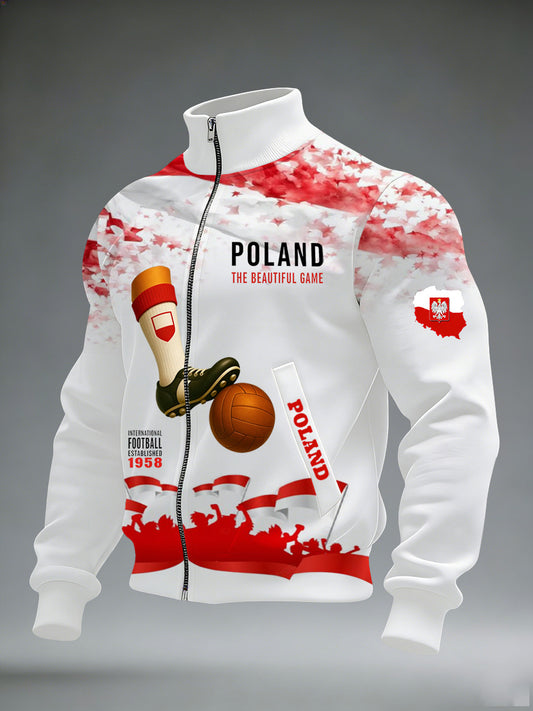 Męska kurtka stojąca z polskim nadrukiem