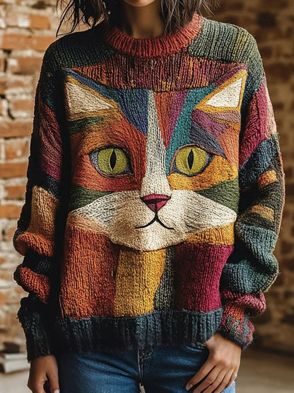 Damskie topy w stylu vintage Cat