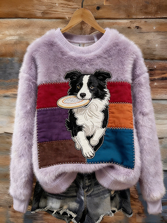 Damski Retro Animal Art Print Wygodny Top flanelowy