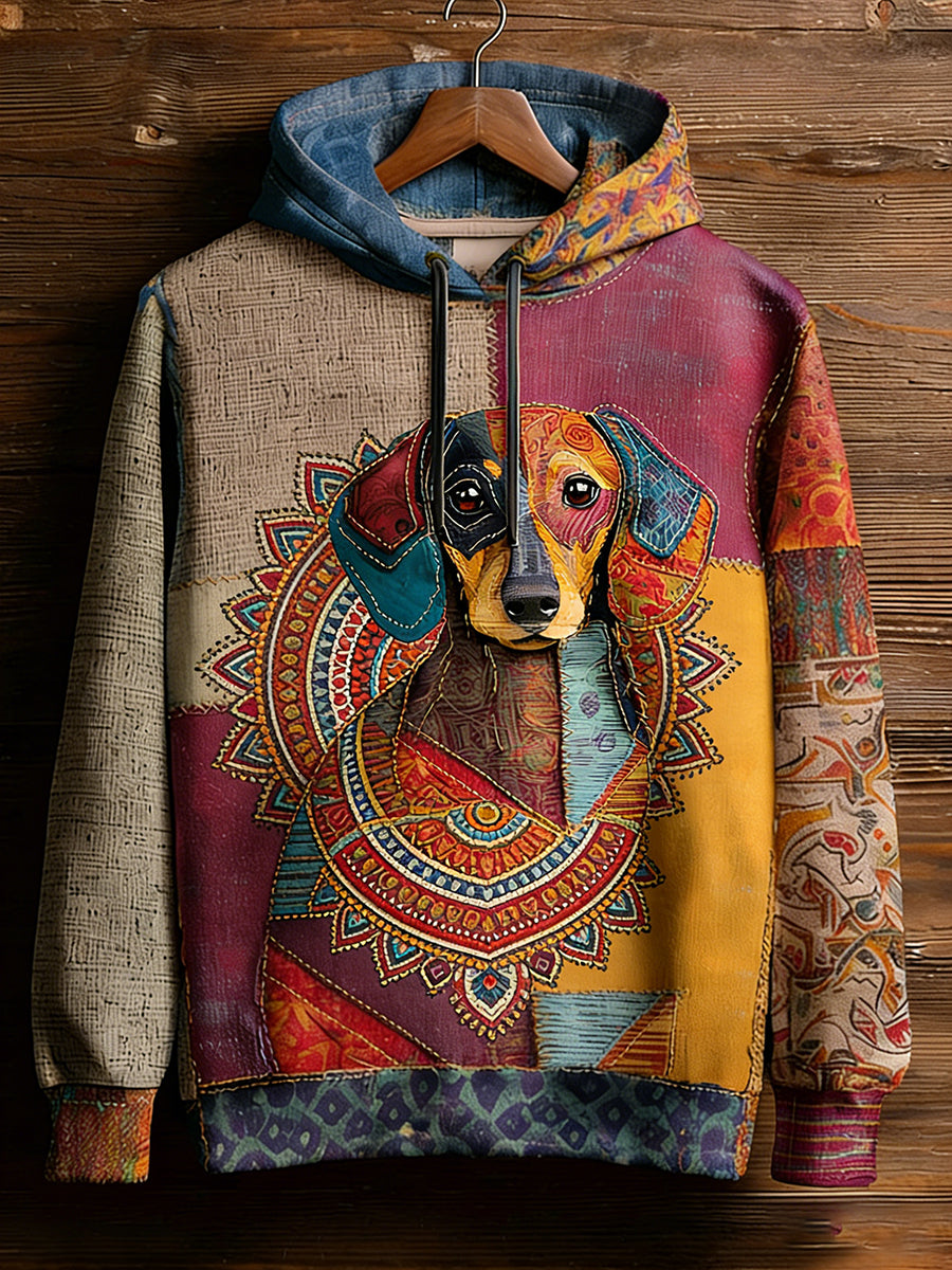 Unisex Retro Animal Art Print Wygodna dorywcza bluza