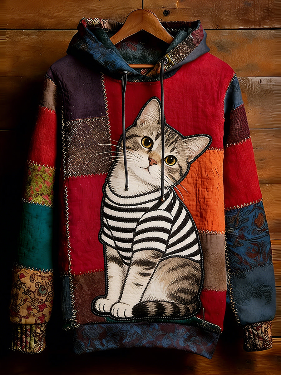 Unisex Retro Animal Art Print Wygodna dorywcza bluza