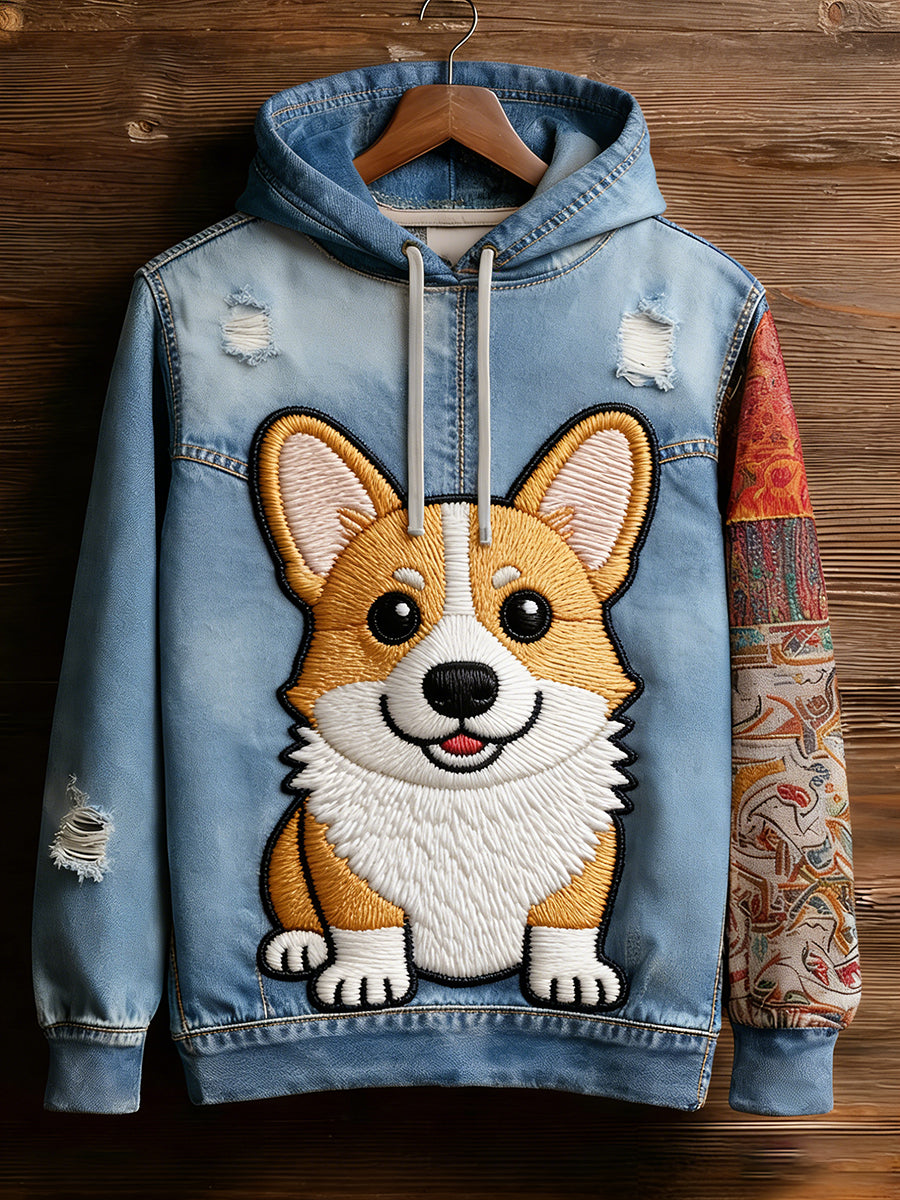 Unisex Retro Animal Art Print Wygodna dorywcza bluza