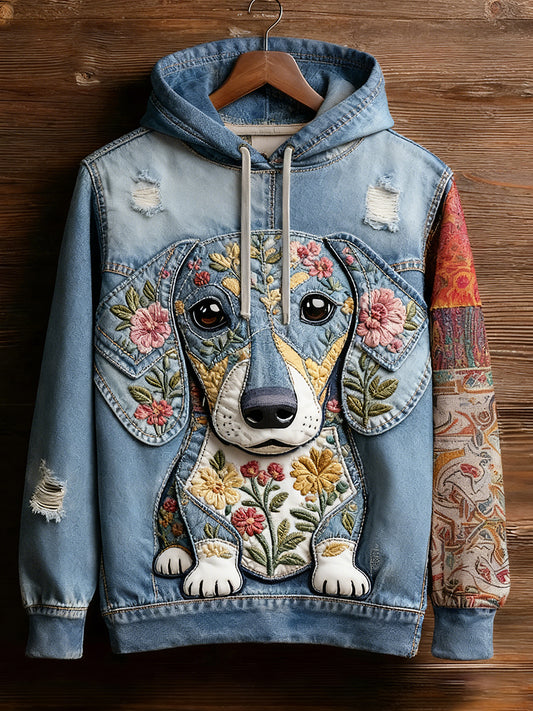 Unisex Retro Animal Art Print Wygodna dorywcza bluza