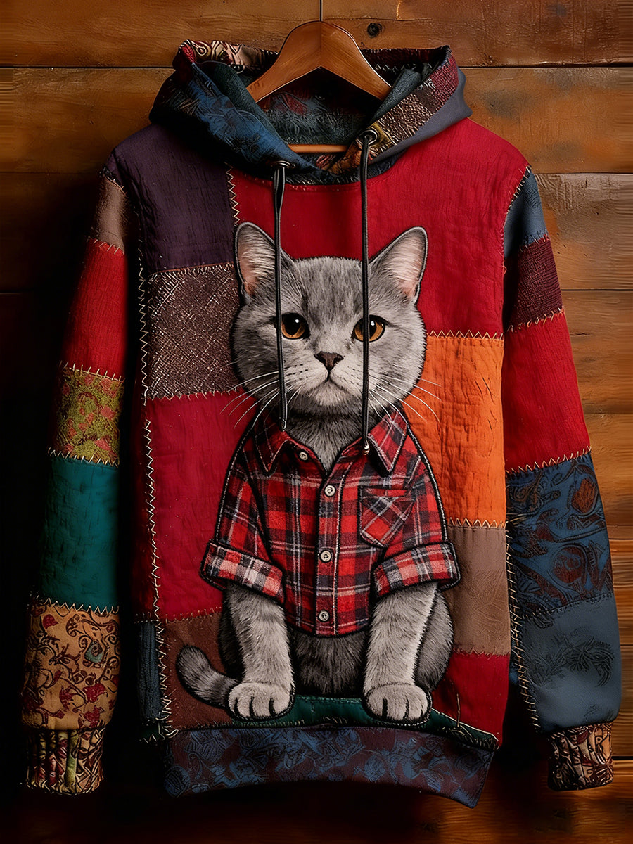 Unisex Retro Animal Art Print Wygodna dorywcza bluza