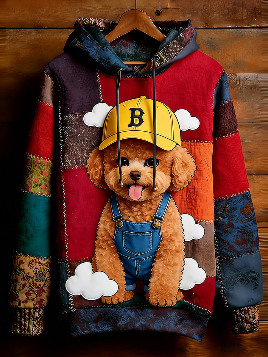 Unisex Retro Animal Art Print Wygodna dorywcza bluza