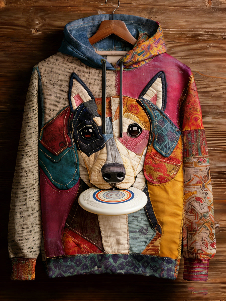 Unisex Retro Animal Art Print Wygodna dorywcza bluza