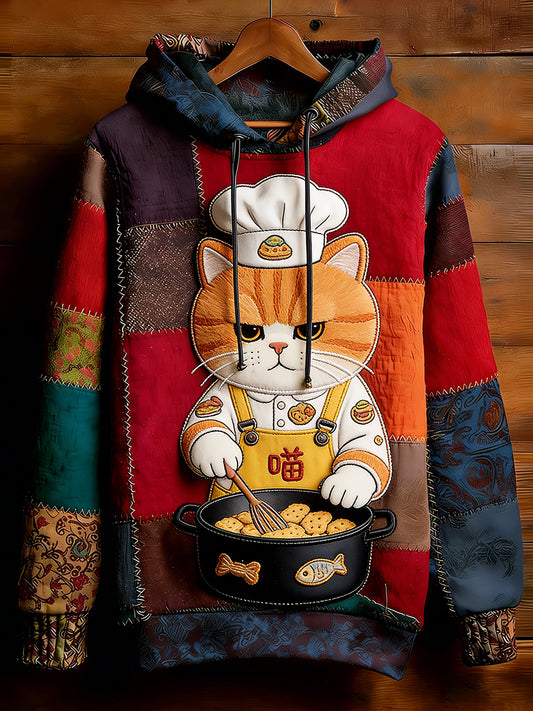 Unisex Retro Animal Art Print Wygodna dorywcza bluza