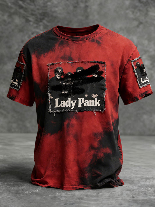 Retro abstrakcyjny polski zespół rockowy Patchwork Casual T-Shirt