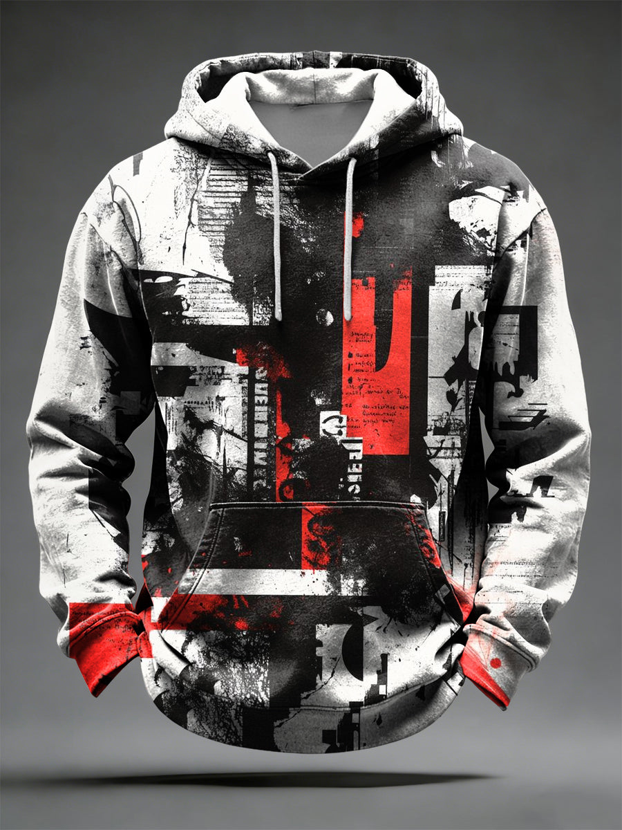 Retro abstrakcyjna sztuka graffiti casualowa bluza z kapturem