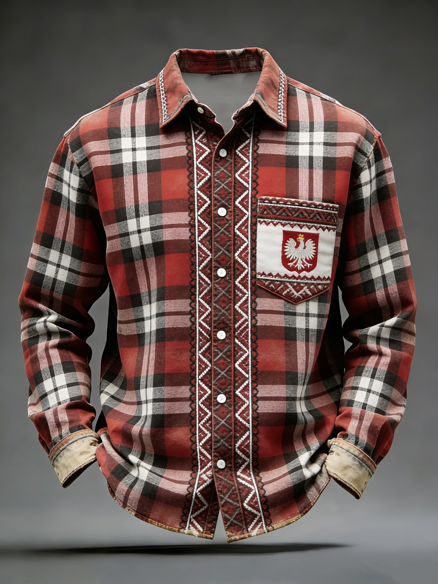 Retro Art Etniczny wzór Patchwork Casual Shirt
