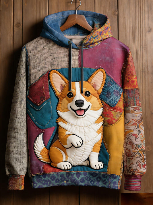 Unisex Retro Animal Art Print Wygodna dorywcza bluza