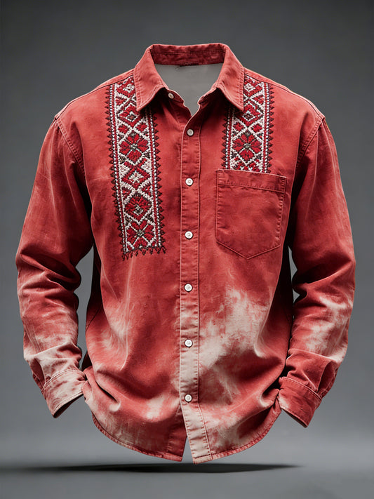 Geometryczna koszulka inspirowana sztuką retro Inspirowana etnicznie