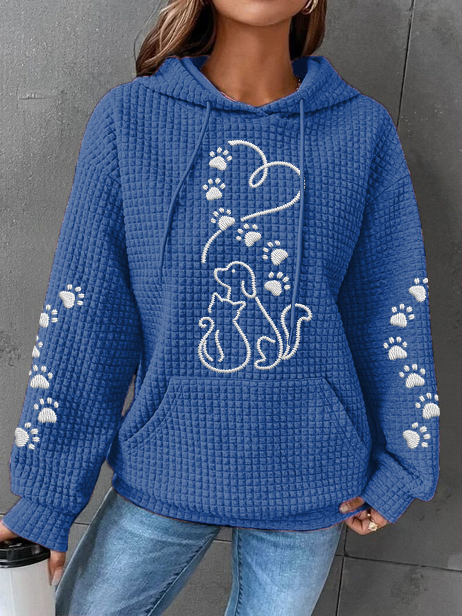 Damska bluza z kapturem dla psów i kotów miłość z nadrukiem w kształcie serca