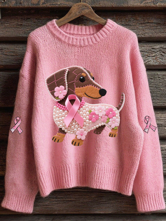 Damski różowy top z nadrukiem na co dzień