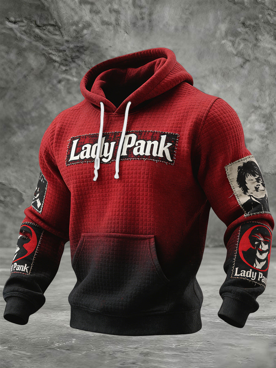 Retro Polski Rock Lady Pank Casual Waffle Bluza z kapturem