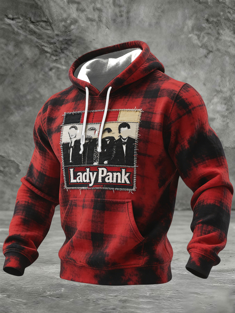 Retro Polski Rock Band Casual Waffle Bluza z kapturem