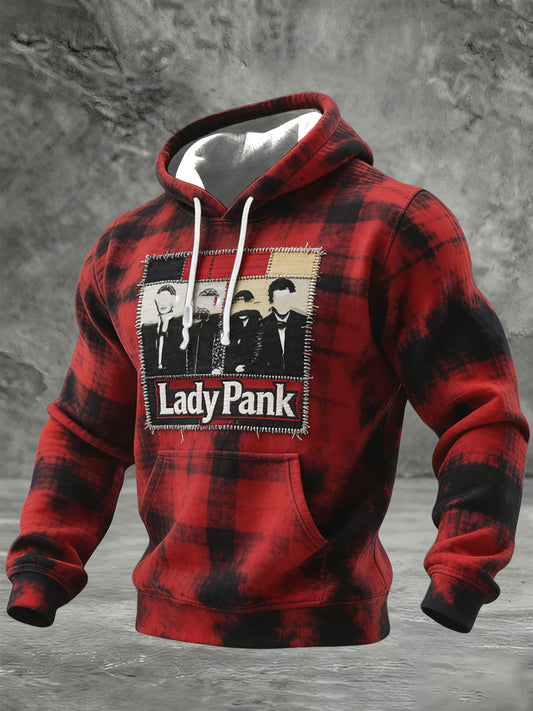 Retro Polski Rock Band Casual Waffle Bluza z kapturem