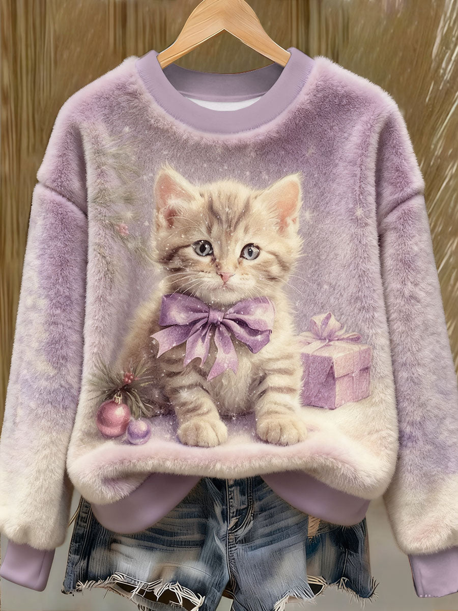 Damska fioletowa sztuka świąteczna bluza z nadrukiem na chorobę Alzheimera