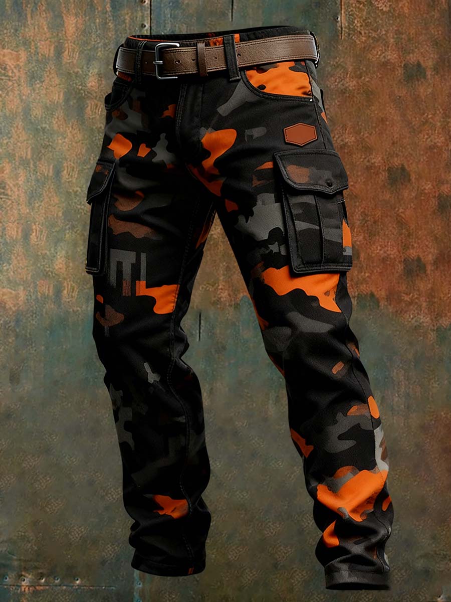 Męskie spodnie robocze retro styl biznesowy na co dzień