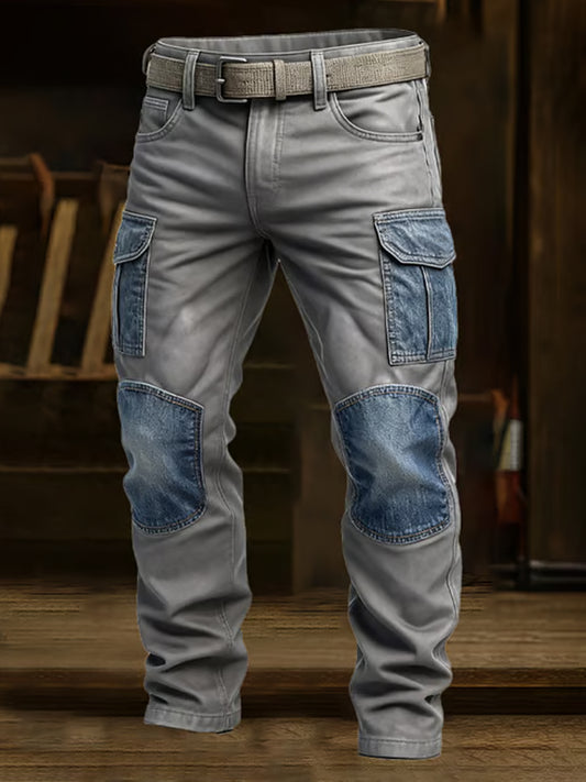 Męskie spodnie robocze retro styl biznesowy na co dzień
