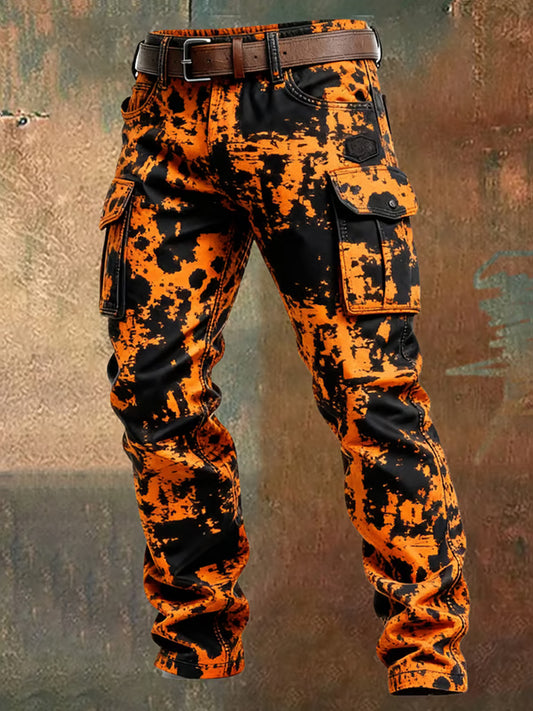 Męskie spodnie robocze retro styl biznesowy na co dzień