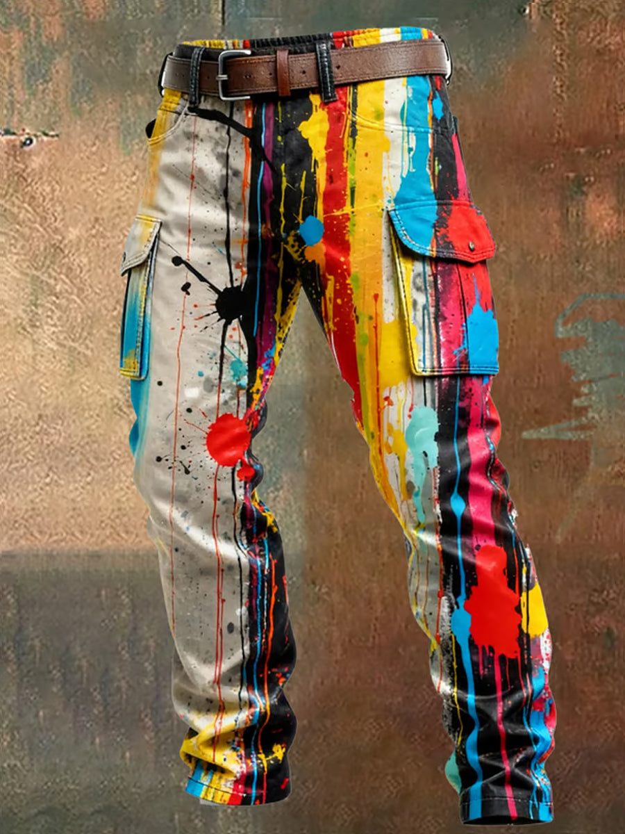 Męskie spodnie robocze retro styl biznesowy na co dzień