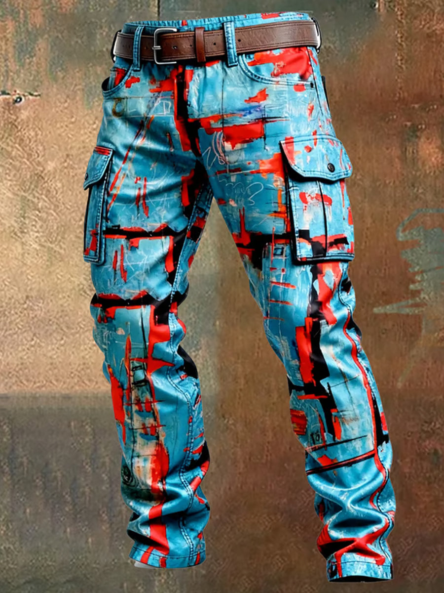 Męskie spodnie robocze retro styl biznesowy na co dzień