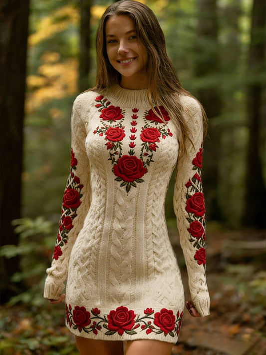 Damski styl etniczny z motywem kwiatowym w stylu vintage Wygodna i elegancka sukienka