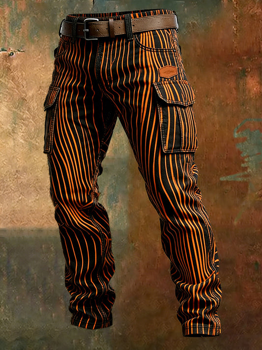 Męskie spodnie robocze retro styl biznesowy na co dzień