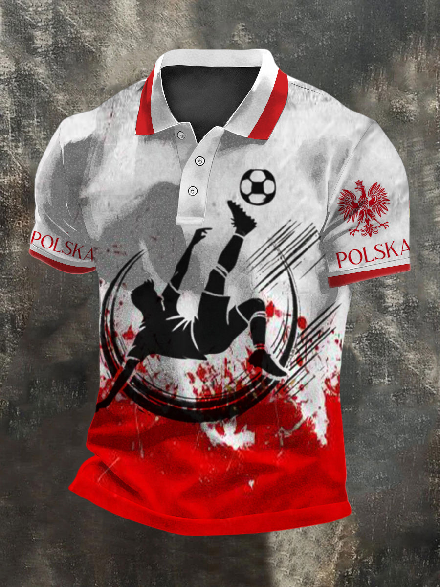 Męska koszulka polo z grafiką do piłki nożnej w Polsce