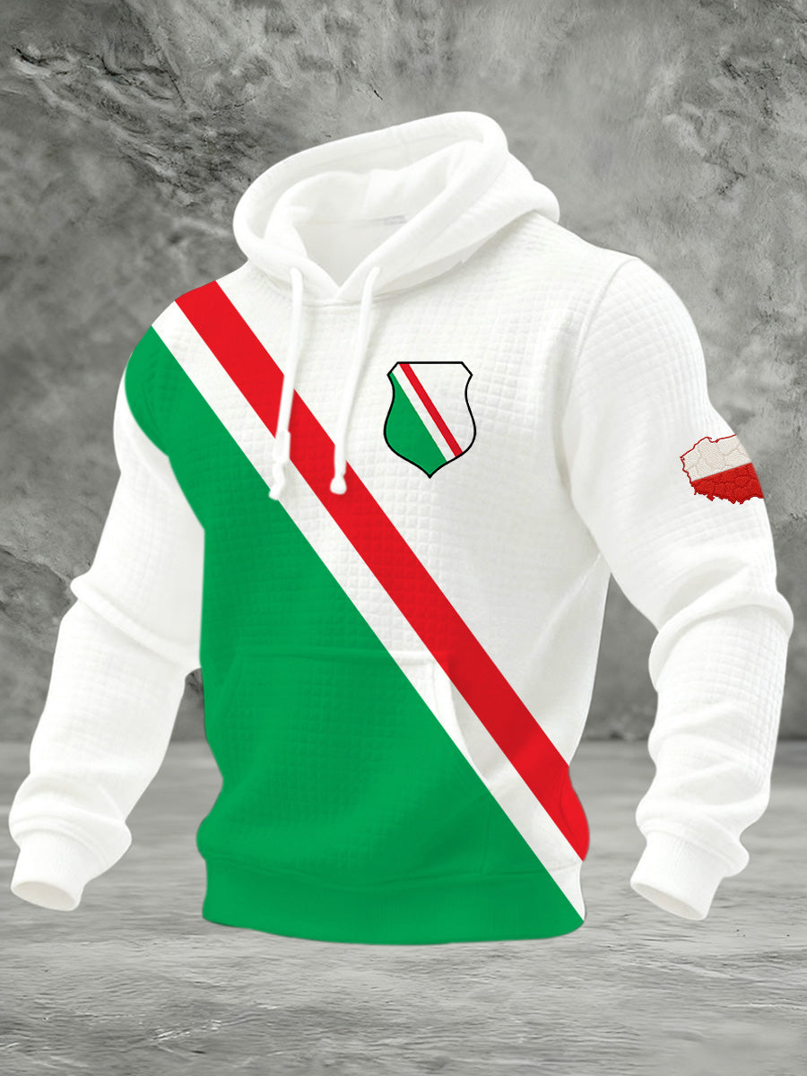 Męska bluza z kapturem z polskim nadrukiem artystycznym