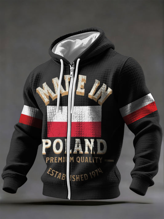 Męska kurtka z napisem „ Made In Poland ”w stylu vintage