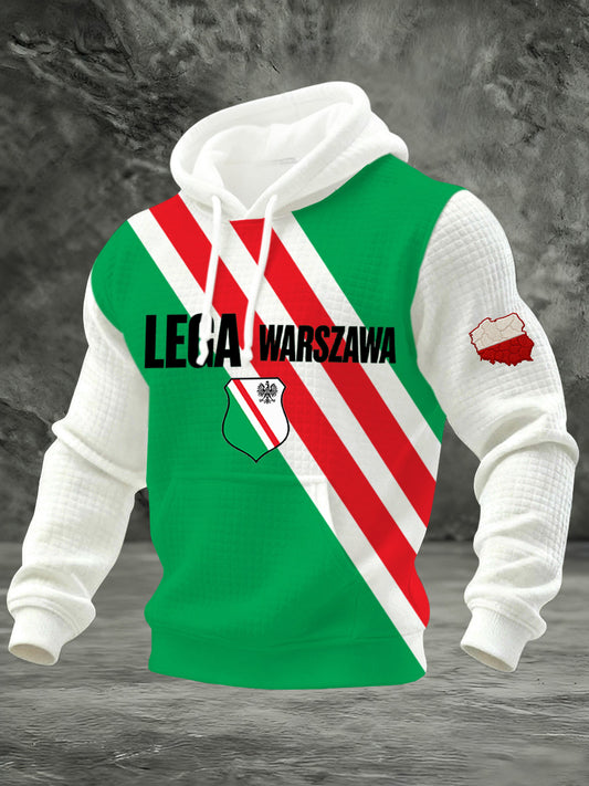 Męska bluza z kapturem z polskim nadrukiem artystycznym