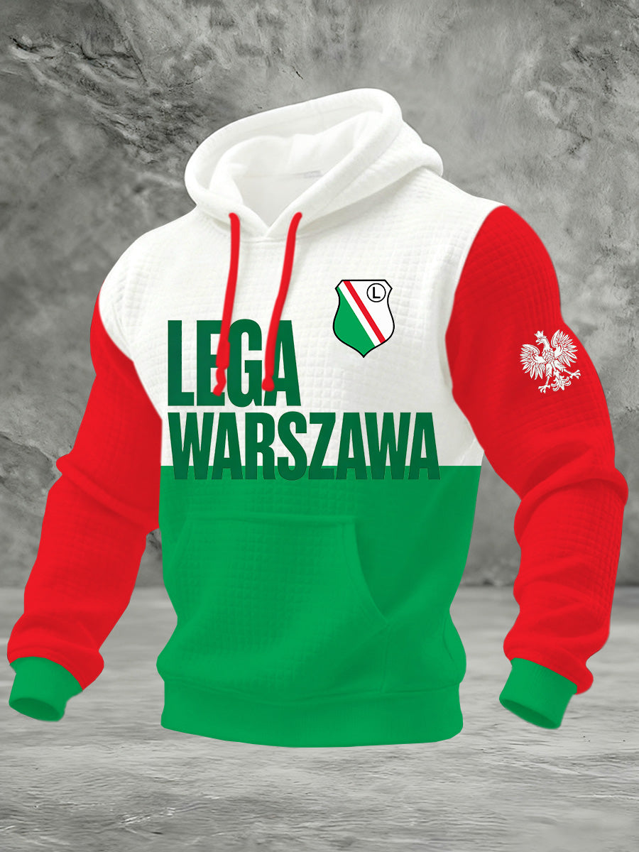 Męska bluza z kapturem z polskim nadrukiem artystycznym