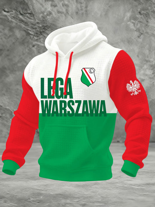 Męska bluza z kapturem z polskim nadrukiem artystycznym