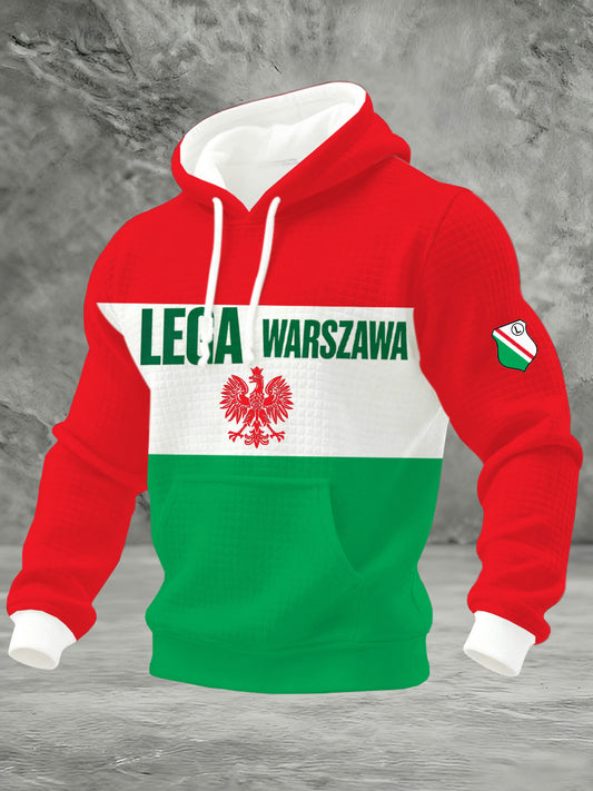 Męska bluza z kapturem z polskim nadrukiem artystycznym