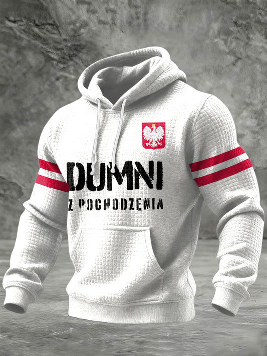 Retro polska bluza z kapturem DUMNI Casual Waffle