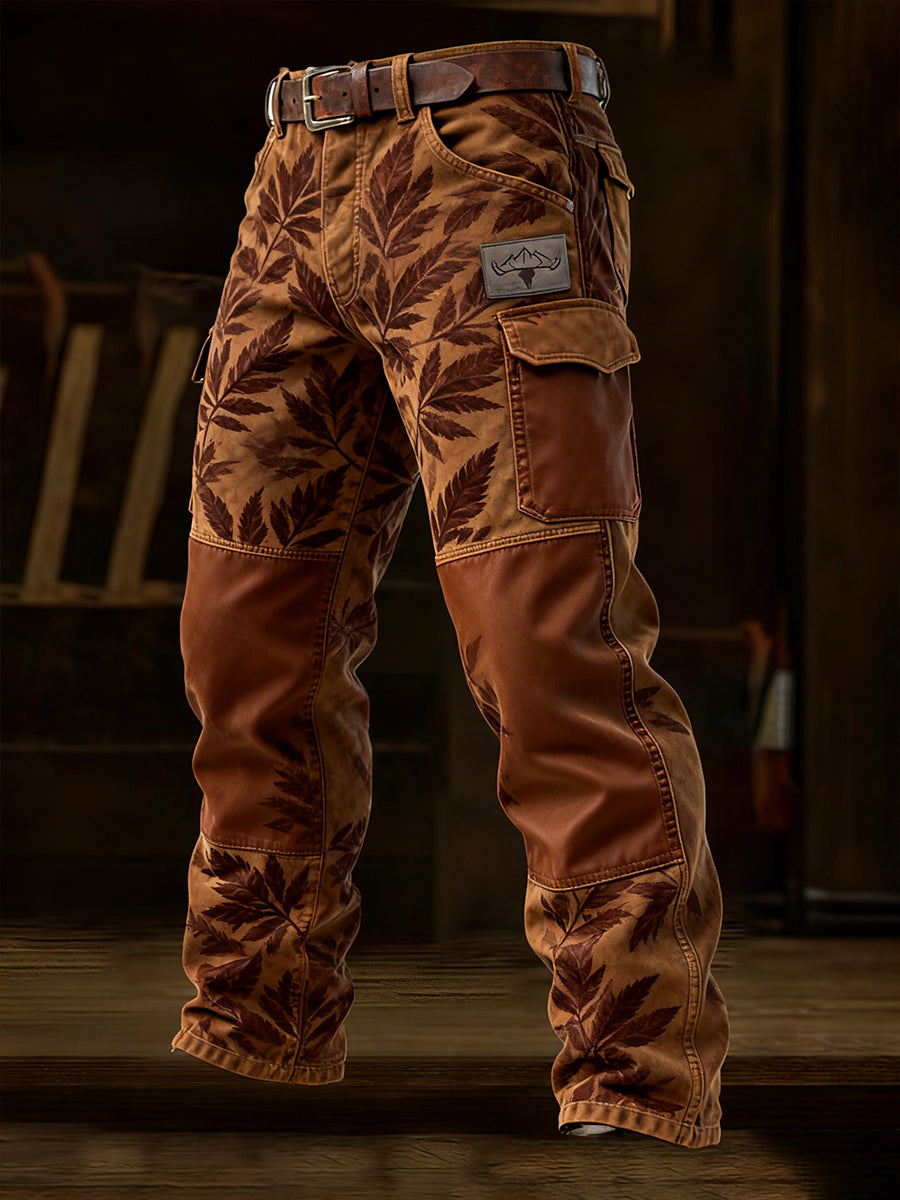 Męskie spodnie robocze retro styl biznesowy na co dzień