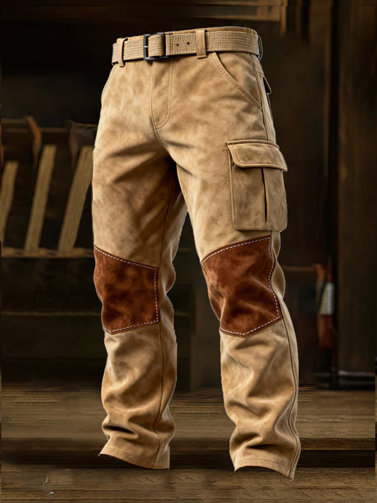 Męskie spodnie robocze retro styl biznesowy na co dzień