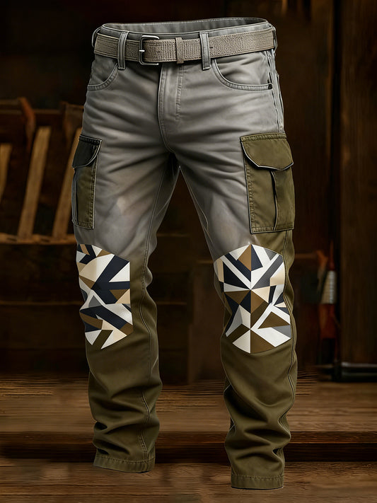 Męskie spodnie robocze retro styl biznesowy na co dzień
