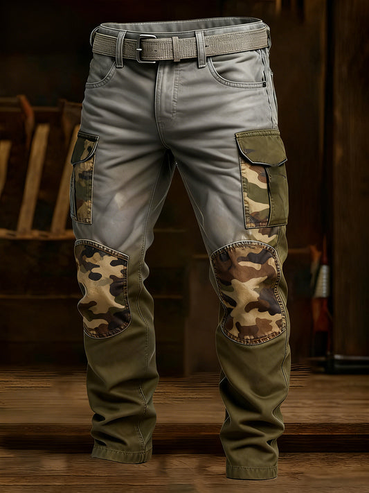 Męskie spodnie robocze retro styl biznesowy na co dzień