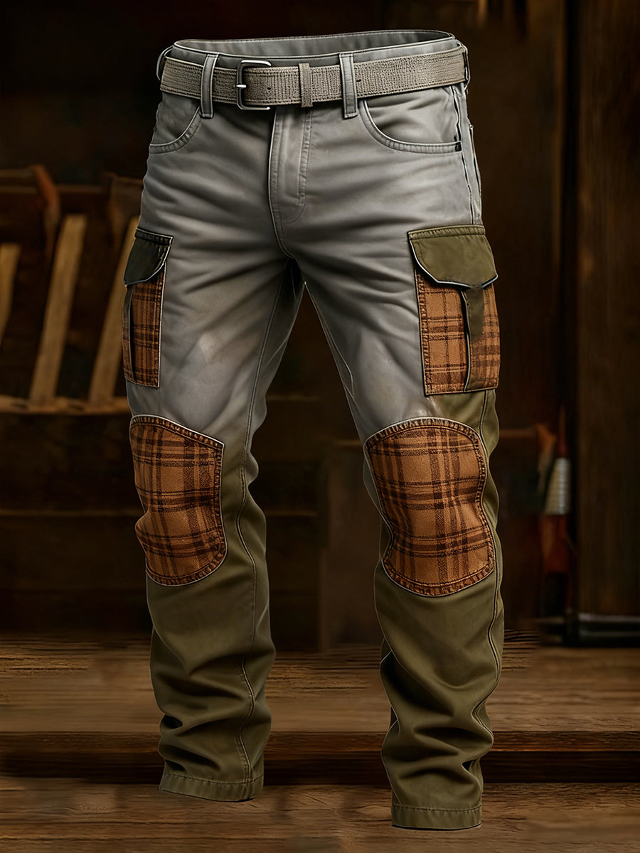 Męskie spodnie robocze retro styl biznesowy na co dzień