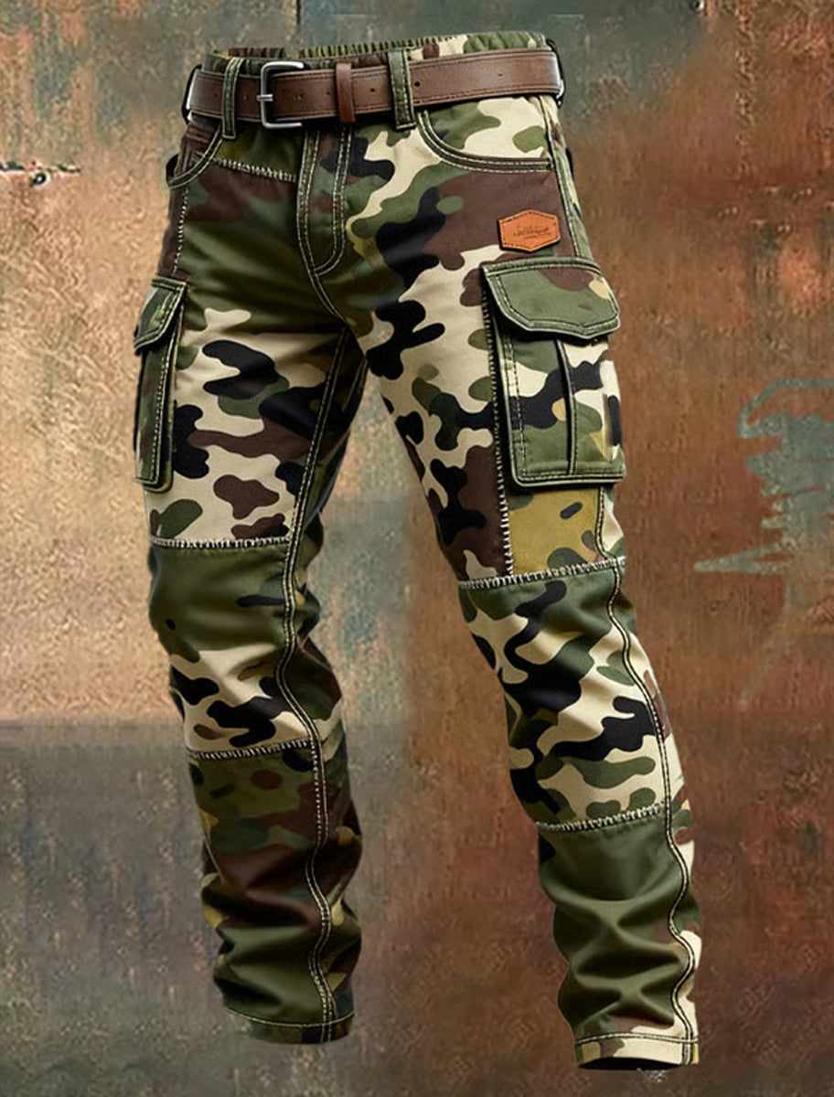 Męskie spodnie robocze retro styl biznesowy na co dzień