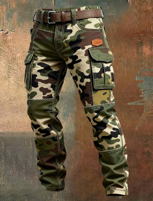 Męskie spodnie robocze retro styl biznesowy na co dzień