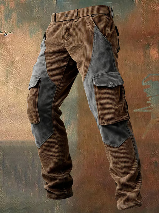 Męskie spodnie robocze retro styl biznesowy na co dzień