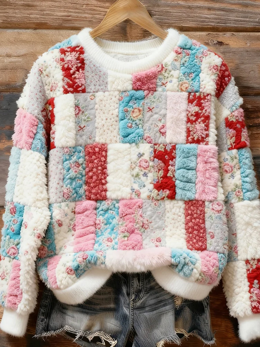 Damskie Retro Animal Art Print Casual Top flanelowy