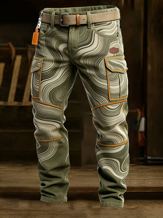 Męskie spodnie robocze retro styl biznesowy na co dzień