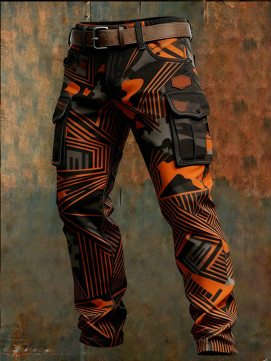 Męskie spodnie robocze retro styl biznesowy na co dzień