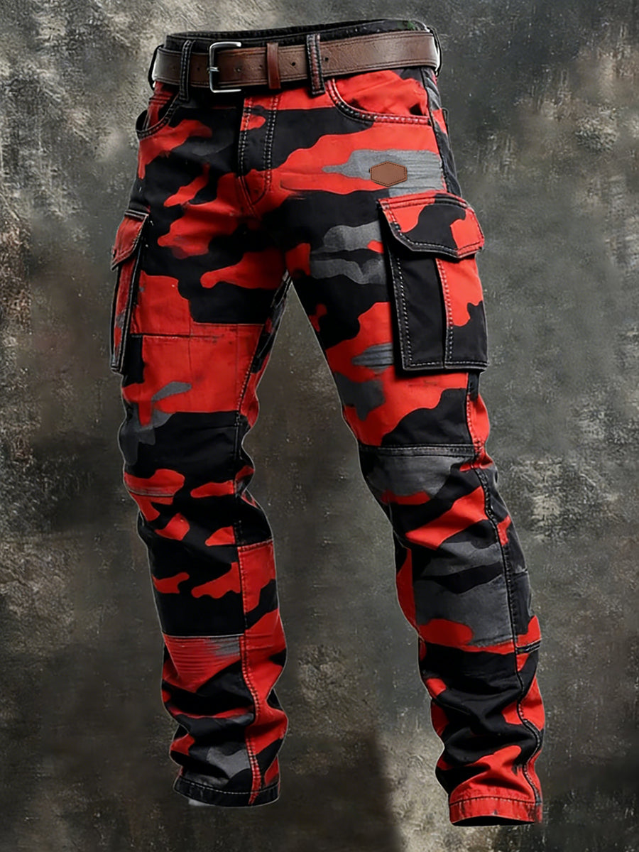 Męskie spodnie robocze retro styl biznesowy na co dzień